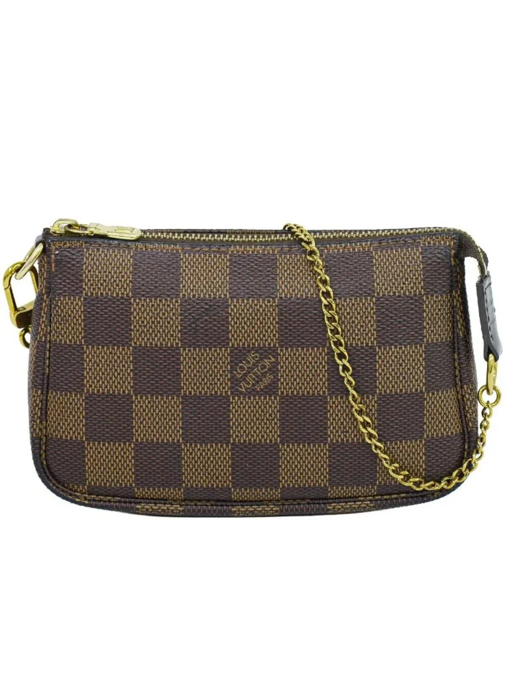 Louis Vuitton LV Mini Pochette Accessoires Damier Ebene Handbag Pouch Brown